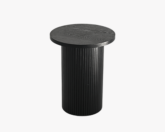 Black Fluted Side Table
