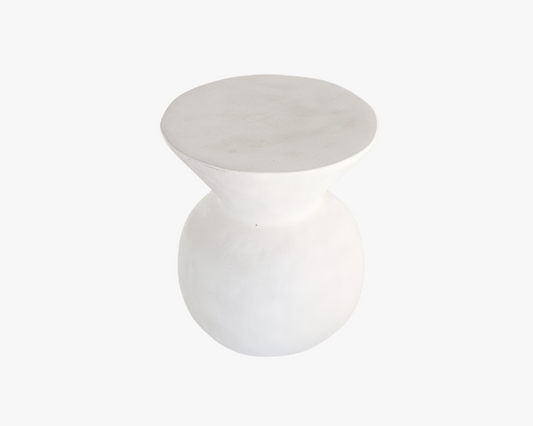 White Textured Garden Stool