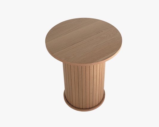 Natural Fluted Side Table