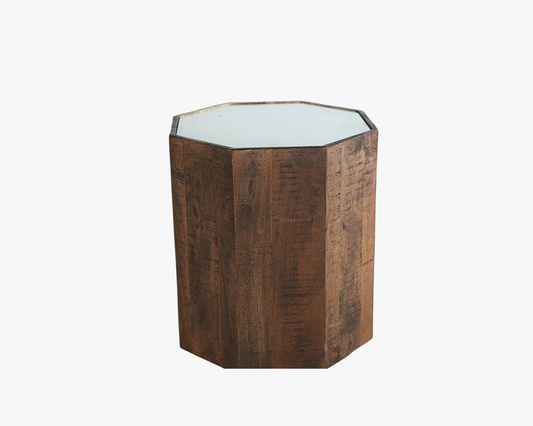 Octagon Wood Side Table