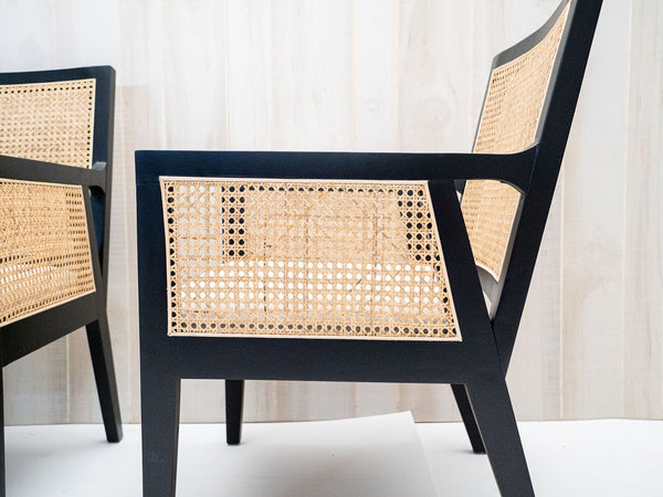Black + Rattan Chair