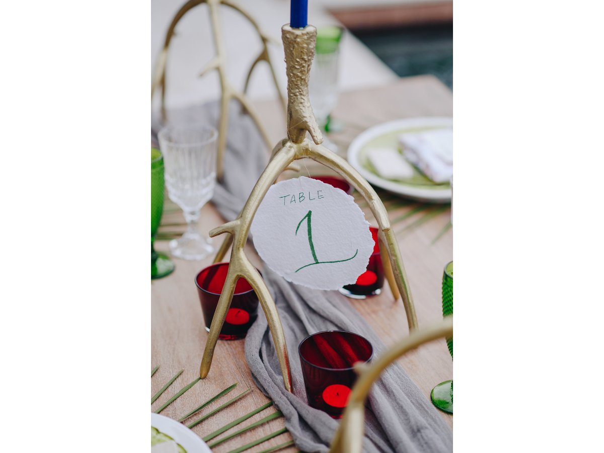 Gold Antler Candle Holder Set