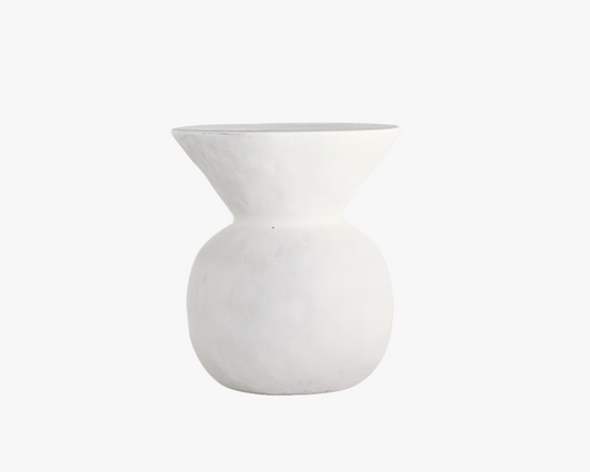 White Textured Garden Stool