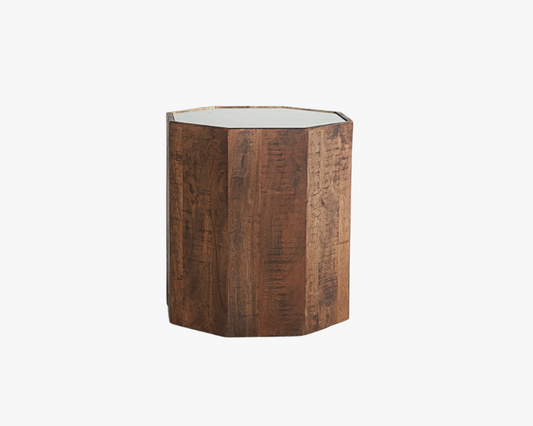 Octagon Wood Side Table