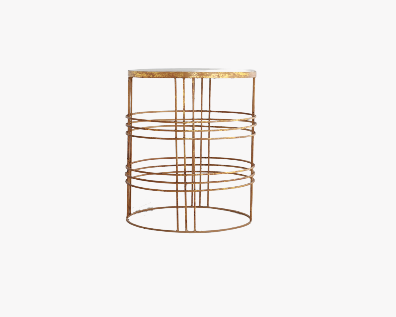 Rustic Gold Metal Side Table LG