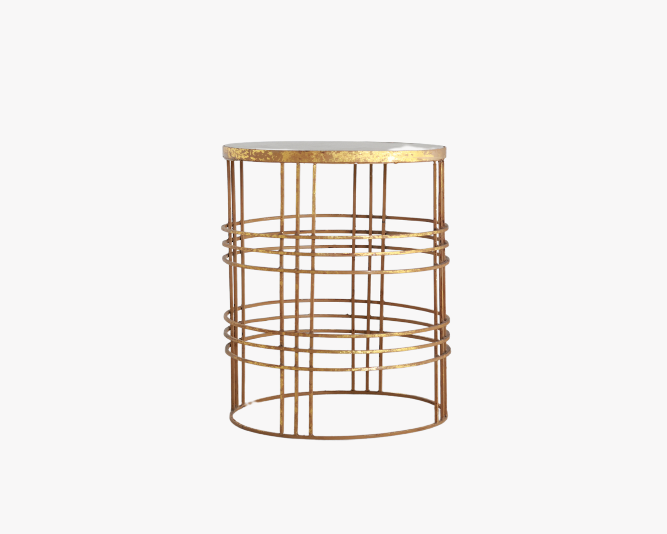 Rustic Gold Metal Side Table SM
