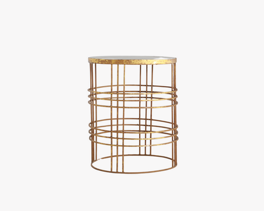 Rustic Gold Metal Side Table SM
