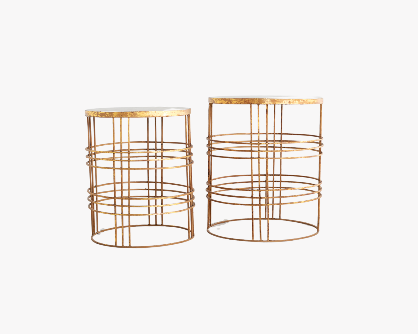 Rustic Gold Metal Side Table SM