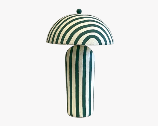 Green Stripe Dome Lamp
