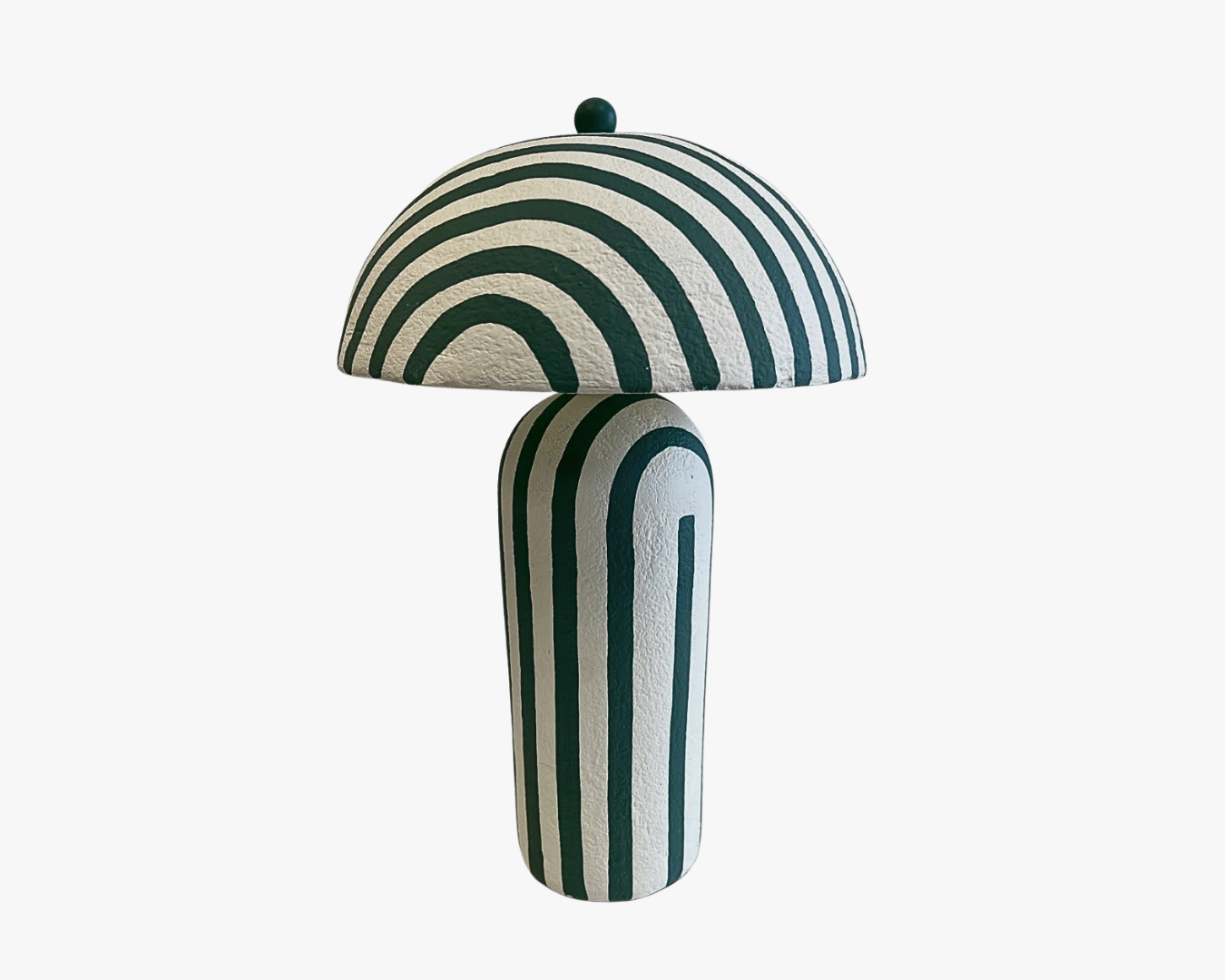 Green Stripe Dome Lamp