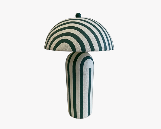 Green Stripe Dome Lamp