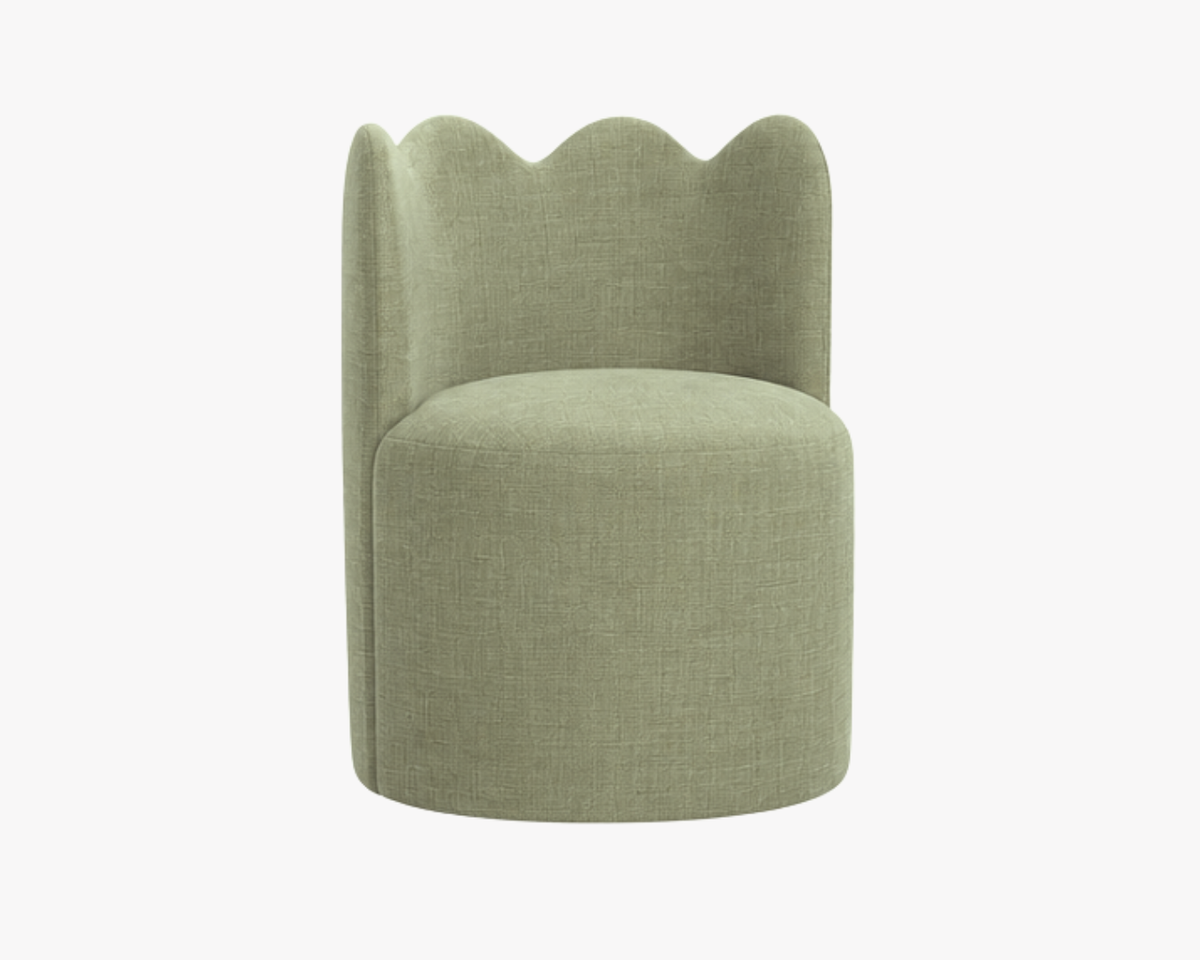** PRE ORDER ** Green Cece Scalloped Dining Chair