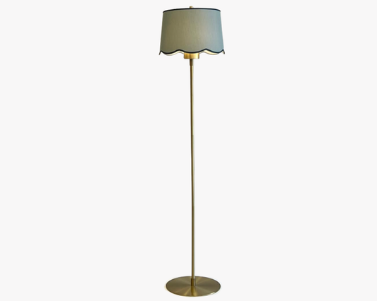 NEW Teal Scalloped + Brass Floor Lamp