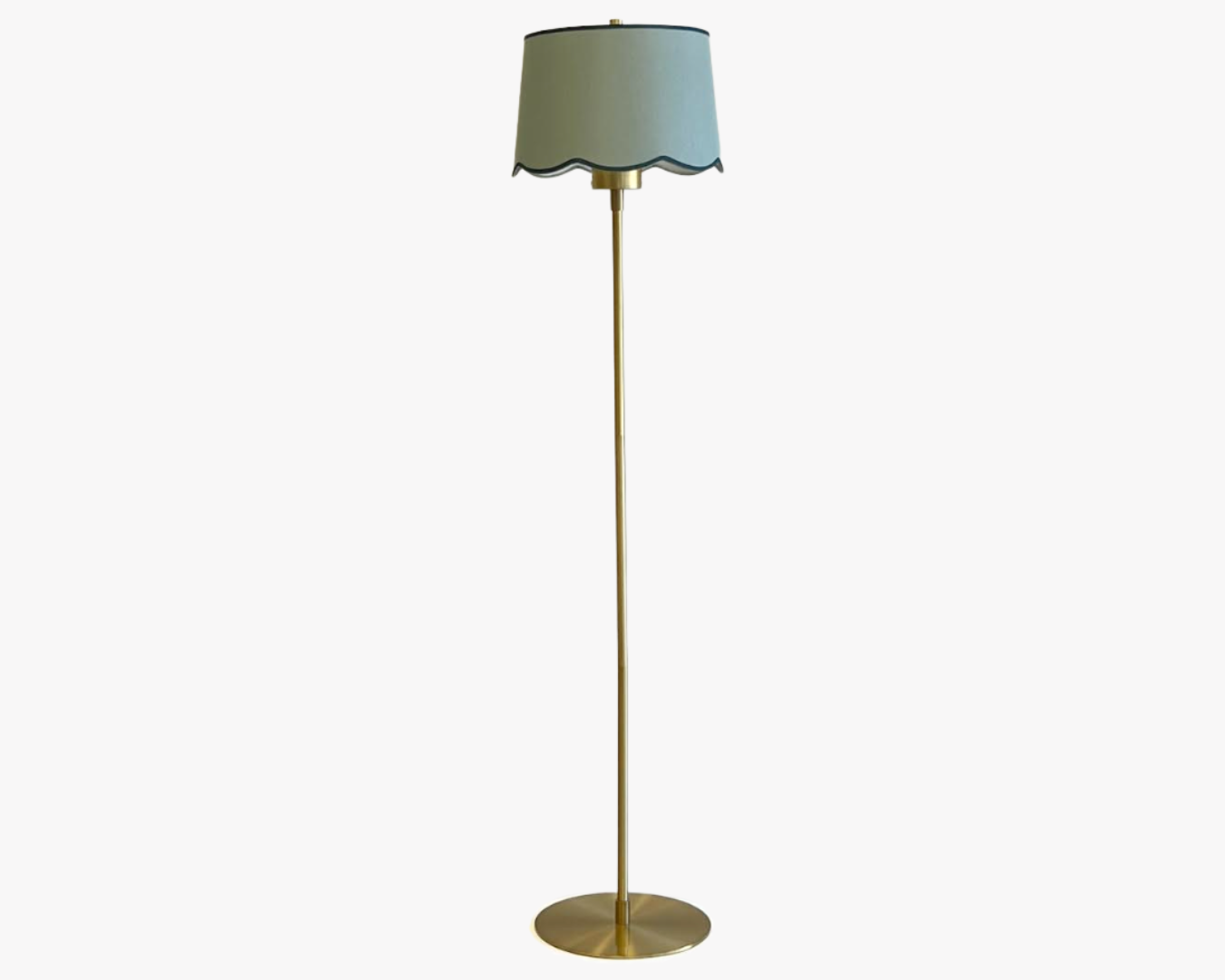 NEW Teal Scalloped + Brass Floor Lamp