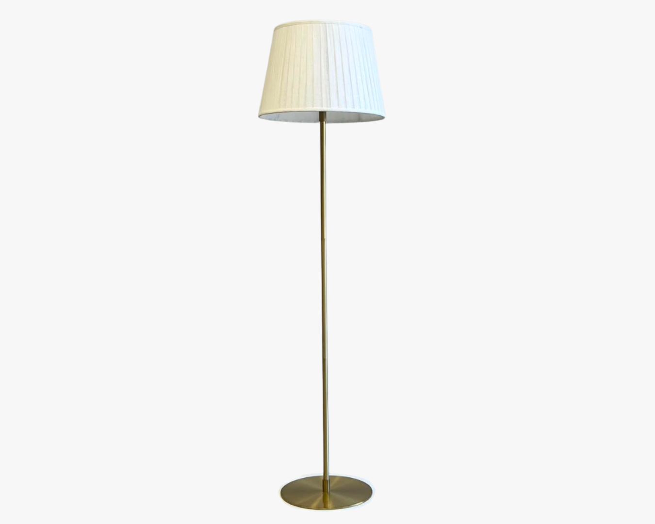 NEW White Pleated + Brass Floor Lamp