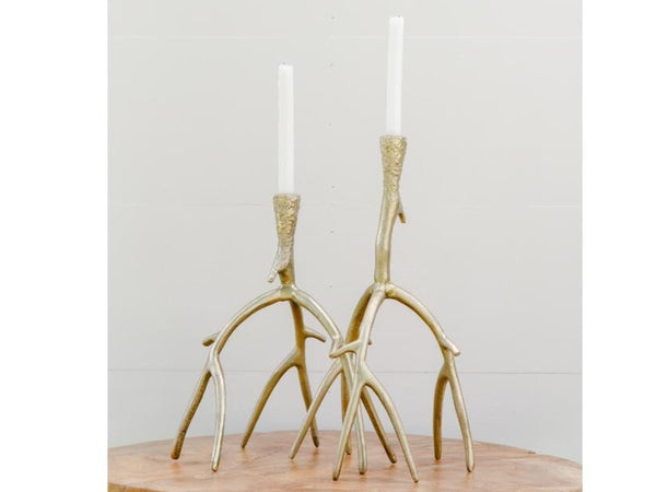 Gold Antler Candle Holder Set | Adorn Charleston