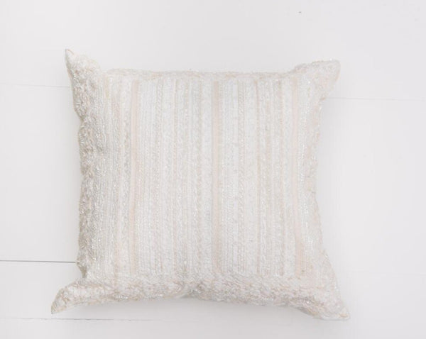 Cream Beaded Pillow | Adorn Charleston