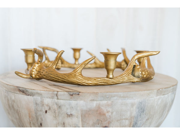 Gold Antler Candle Holder