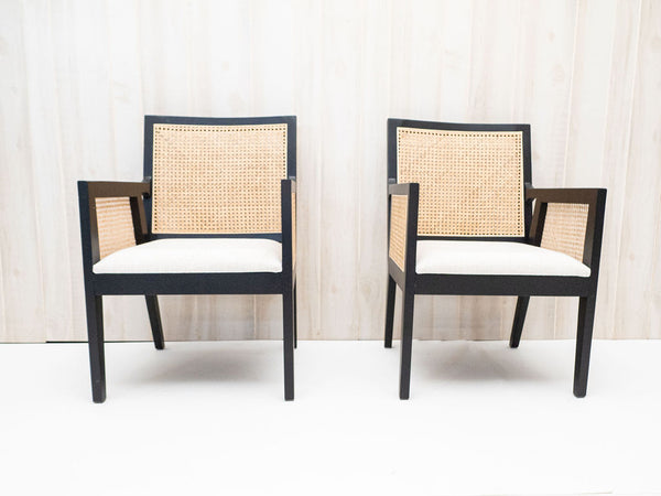 Black + Rattan Chair