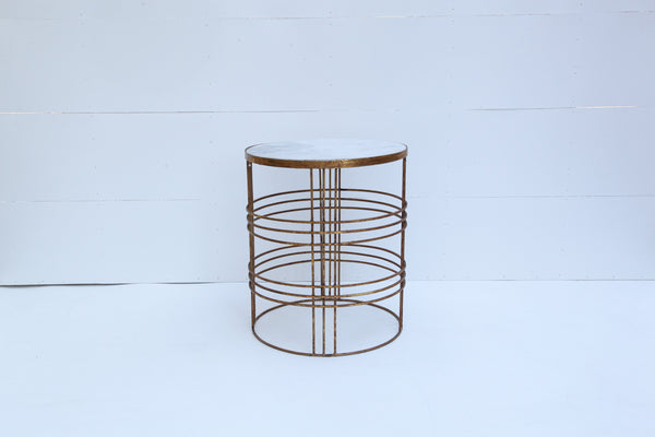 Rustic Gold Metal Side Table LG