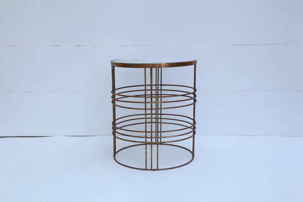Rustic Gold Metal Side Table SM
