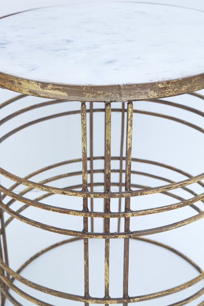 Rustic Gold Metal Side Table SM