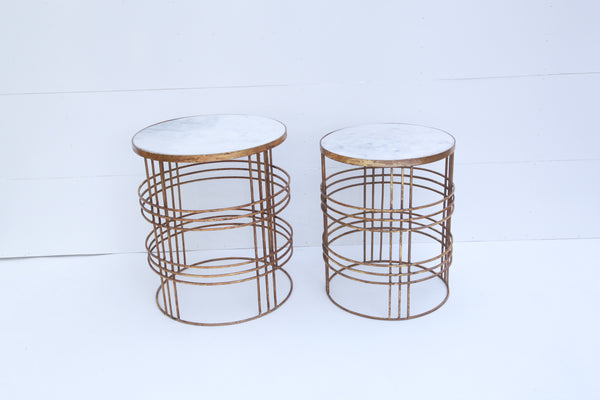 Rustic Gold Metal Side Table SM